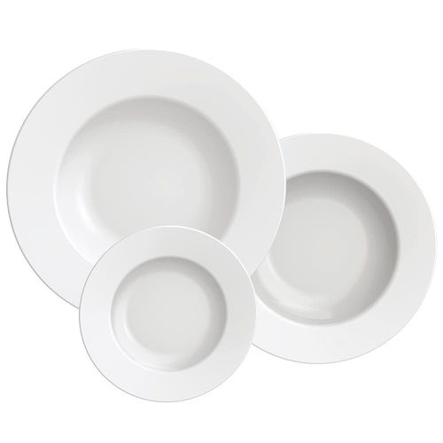 Conjunto com 12 Pratos Tramontina Maria Augusta em Porcelana - Branco