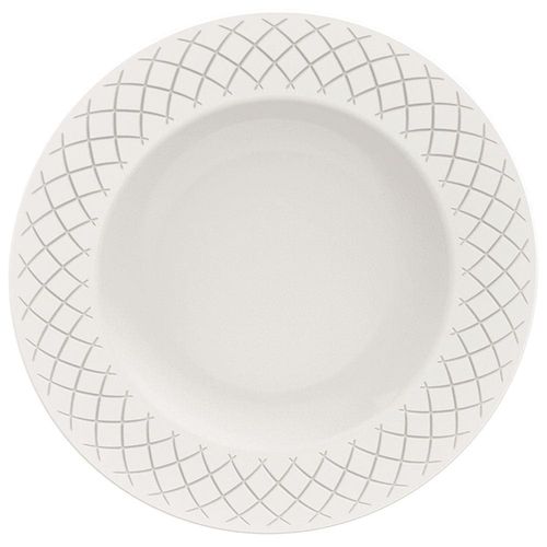 Conjunto com 12 Pratos Tramontina Ingrid em Porcelana - Branco