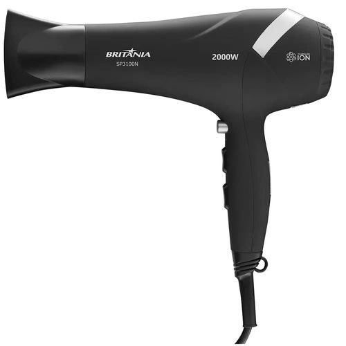 Escova Secadora Britânia Soft BES12 Luz Infrared 1300W - Vermelha/Preta + Secador de Cabelos Britânia SP3100 2000W - Preto 110V