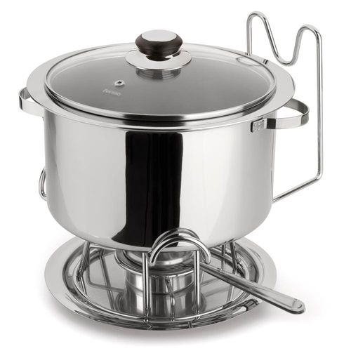 Banho Maria com Bowl Embutido Forma em Aço Inox e Vidro - 6 Peças