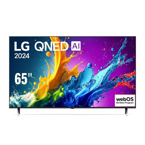 Smart TV 65” QNED 4K LG 65QNED80T com Processador AI a5 4K Ger71, webOS 24, AI Acoustic Tuning, Brilho IA, HDR10 Pro, Wi-fi e Local Dimming