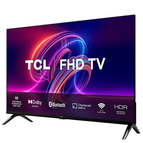 Smart TV LED 32" FHD TCL S5400AF com Android TV, Wi-Fi, Bluetooth, Controle Remoto com Comando de Voz, Google Assistente e Chromecast integrado