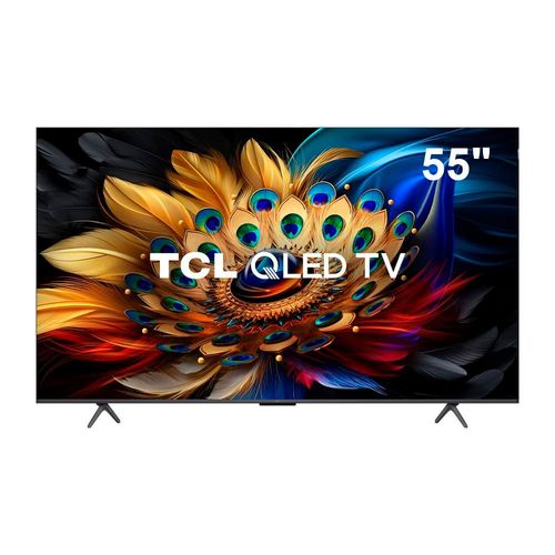 Smart TV 55" QLED 4K TCL 55C655 com Processador AIPQ, Google TV, HDR10+, Wi-Fi Dual Band, Bluetooth Integrado, Google Assistente, Dolby Vision e Atmos