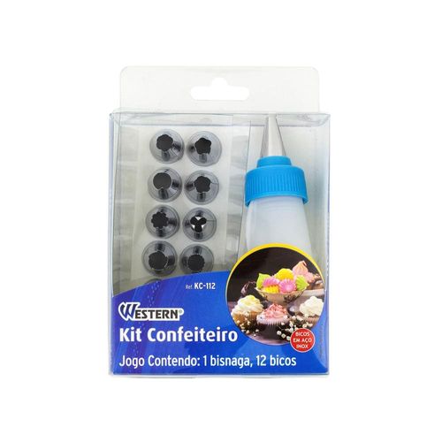 Conjunto Confeiteiro Western KC-112 em Aço Inox e EVA – 13 Peças