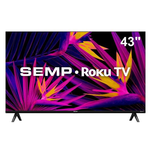 Smart TV 43" LED FHD SEMP R6610 com Sistema Operacional Roku, Wi-Fi, Bluetooth, compatível com Google Assistente, Alexa e Apple Homekit