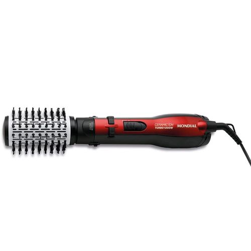 Escova Rotativa Mondial Ceramic Íon Turbo ER-09 - Vermelho 110v