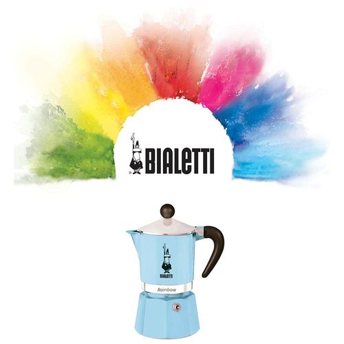 Cafeteira Italiana Bialetti Rainbow em Alumínio 3 Xícaras – Azul Clara