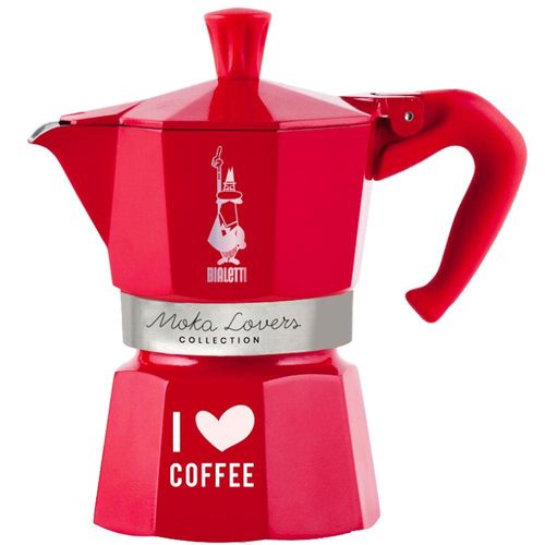 Cafeteira Expresso Italiano Bialetti Moka Express Coffee Fest em Alumínio Vermelho - 3 Xícaras