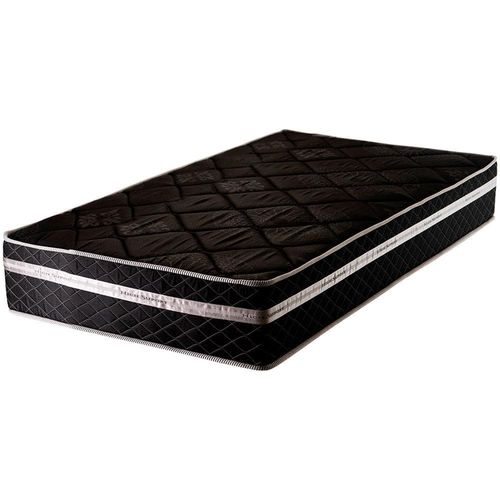 Cama Box de Solteiro Hellen Neo com Molas Ensacadas e Revestimento em Tecido Poliéster 62x88x188cm - Preto/Chumbo