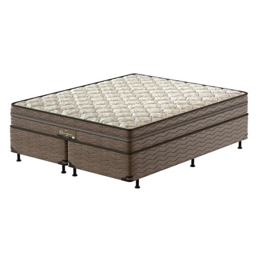 Cama Box Queen Size Probel Óregon com Euro Pillow e Molas Prolastic 62x158x198 cm - Bege/Marrom