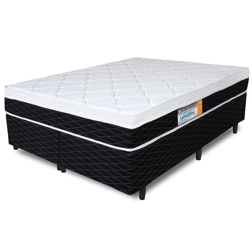Cama Box Queen Size Umaflex Fascinium com Molas Ensacadas 71x158x198 cm - Preto/Branco