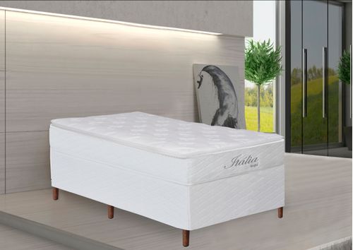 Cama Box Solteiro Umaflex Itália com Pillow Top e Molas Ensacadas 71x96x205 cm - Branco