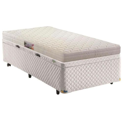 Colchão de Solteiro Herval Frontier + Base Box Itaflex Universal com Baú 60,5x88x188 cm – Branco