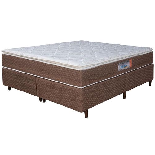 Cama Box Queen Size Umaflex Berlim com Molas Ensacadas 62x158x198cm - Castor/Branco