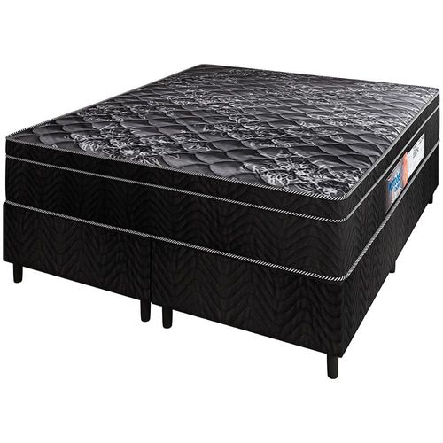 Cama Box Queen Portobel + Colchão Queen Portobel Diplomata Orthopedic com Espuma D-45 65x158x198 cm - Preto