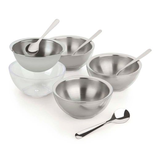 Conjunto de Sobremesa Forma Vision Inox/Transparente – 18 Peças