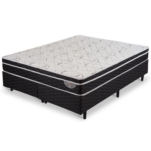 Cama Box King Size Apolo Spuma Bellagio com Molas Superlastic 62x193x203cm - Preto
