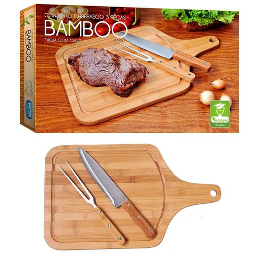 Conjunto para Churrasco Bamboo Mor 3360 - 3 Peças