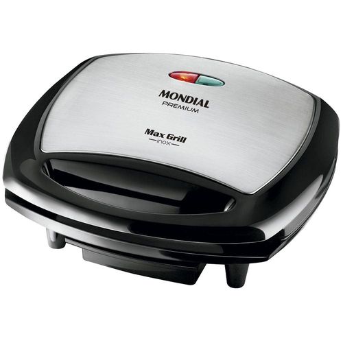 Grill Mondial Premium Max Grill G-07 com Espátula e Bandeja Coletora - Preto/Inox 110V