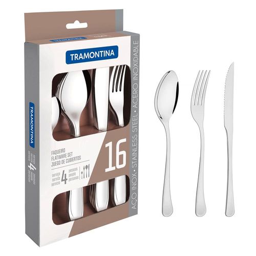Faqueiro Tramontina em Aço Inox Havana 66945654 – 16 Peças