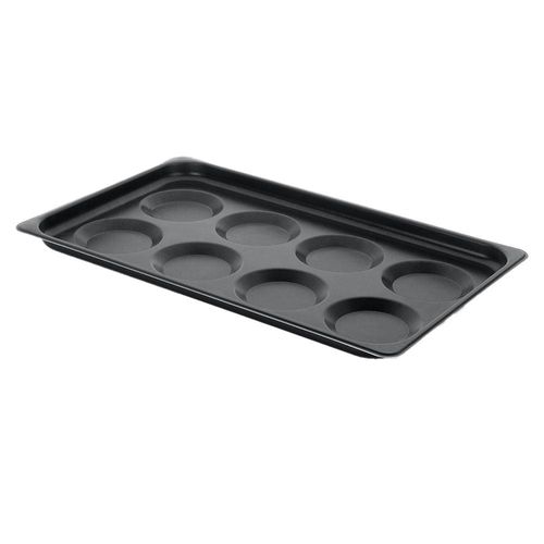 Bandeja Retangular Multiflon GN 1/1 com 8 Cavidades para Ovos - 33 x 53 cm - Preta