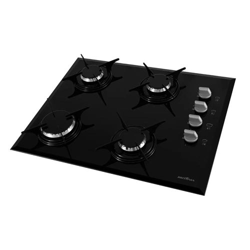 Cooktop a Gás Britânia 4 Bocas Chef Bisote 4 Bivolt – Preto