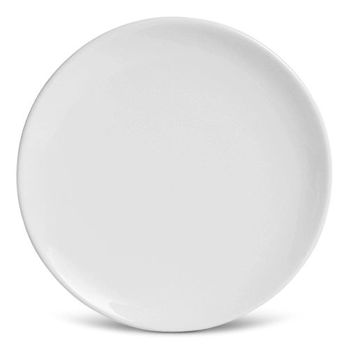 Conjunto de Pratos de Sobremesa Porto Brasil Coup Branco em Faiança Feldspática 20 cm - 6 Peças