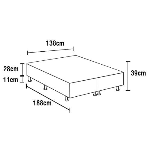 Base Box para Colchão Casal Herval Sense 39x138x188 cm - Bege