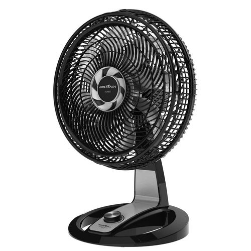 Ventilador de Mesa Britânia Turbo BVT480 com 3 Velocidades - Preto/Prata 220v