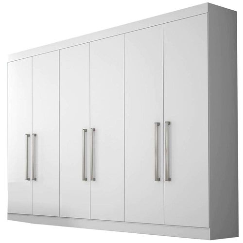 Guarda-Roupa Casal Mademarques Alba com 6 Portas e 4 Gavetas Branco