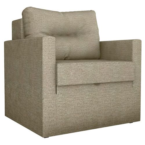 Sofá-Cama Matrix Marissol Retrátil com 1 Lugar, Braços e Revestimento em Tecido Veludo Light - 90cm de largura Bege