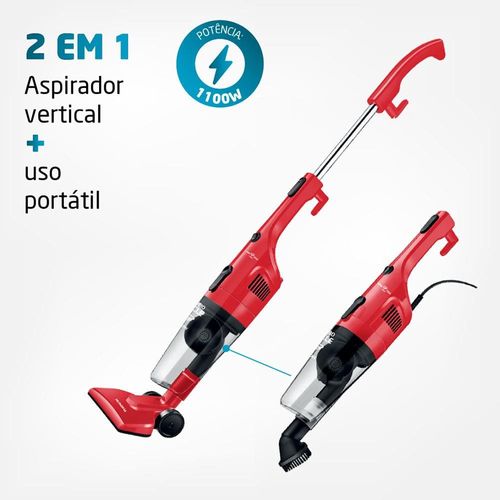 Aspirador de Pó Vertical 2 em 1 Mondial Turbo Cycle AP36 1100W - Vermelho 220V