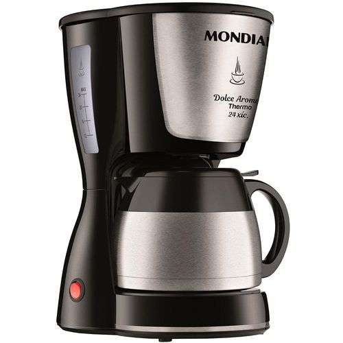 Cafeteira Elétrica Mondial Dolce Arome Thermo Inox C-33 JT 24 Xícaras - Preta 220V