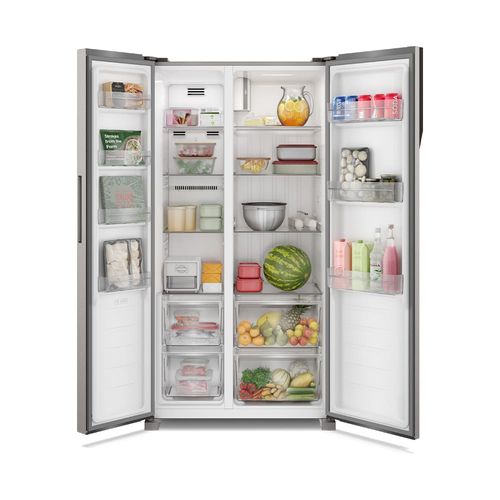 Geladeira Electrolux Frost Free Side By Side 435L IS4S com Tecnologia AutoSense, Painel Digital e Turbo Freezer - Inox 220V