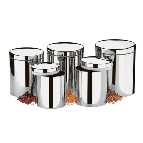 Conjunto de Potes Brinox Suprema Para Mantimentos Inox - 5 Peças