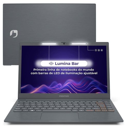 Notebook Positivo Vision C14 Lumina BAR Celeron 4GB 128GB eMMC, 14.1” HD Windows 11 Tecla Link + Microsoft 365 Personal com licença válida por 1 ano