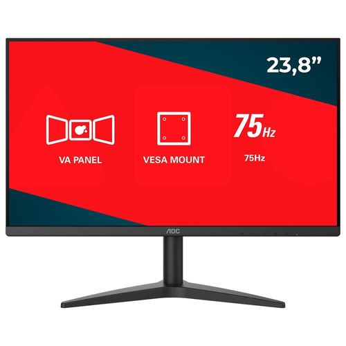 Monitor AOC 24B1XHM 23,8" Widescreen FULL HD 1920x1080 75Hz 6ms Adaptive Sync - Preto