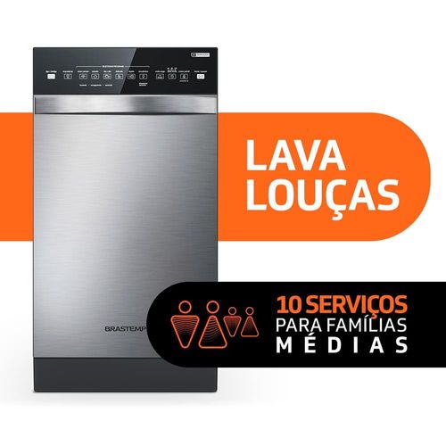 Lava-Louças Brastemp BLF10BR 10 Serviços com Ciclo Pesado e Delicado – Inox 110v