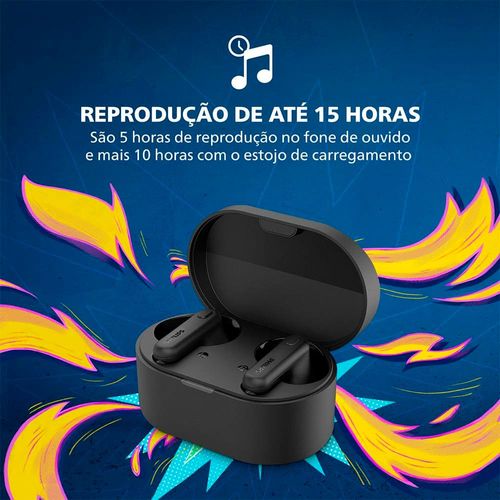 Fone de Ouvido Bluetooth Philips TAT1108BK TWS - Preto