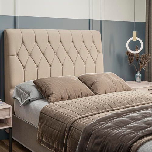 Cabeceira para Cama Casal Dobue Palladium com 140cm de Largura Bege