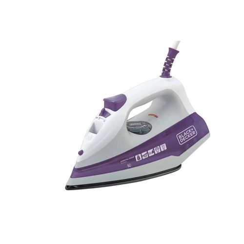 Ferro de Passar a Vapor Black Decker FX1000 com Base Antiaderente - Branco e Roxo 110V