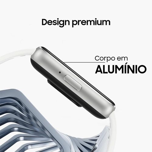 Samsung Galaxy Fit3 Prata Display de 1.6" AMOLED colorido, Bluetooth, Design Premium em Alumínio, Mais De 100 Exercícios e Resistente à Água e Poeira