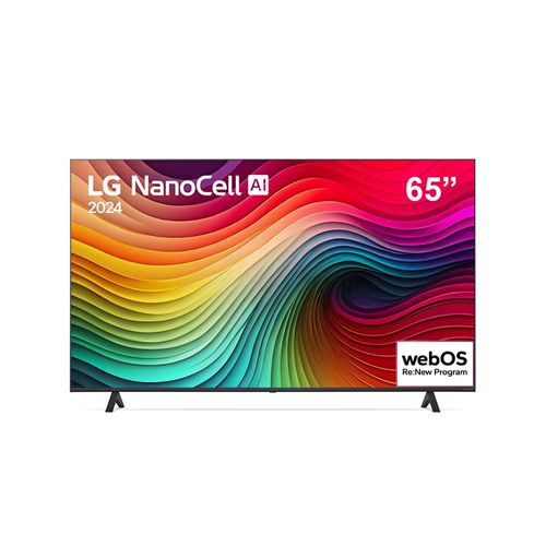 Smart TV 65" LG 4K NanoCell 65NANO80T com processador A5 AI, Hub de Esportes, Alexa, Chromecast integrado, webOS 24 e Controle Smart Magic