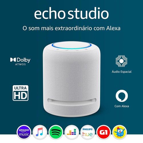 Smart Speaker Amazon Echo Studio com Alexa e Áudio de Alta Fidelidade - Branco