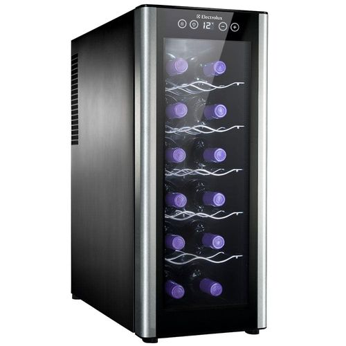 Adega de Vinhos Electrolux ACB12 com Painel Touch e Acabamento em Alumínio Escovado para 12 Garrafas Bivolt - Preta