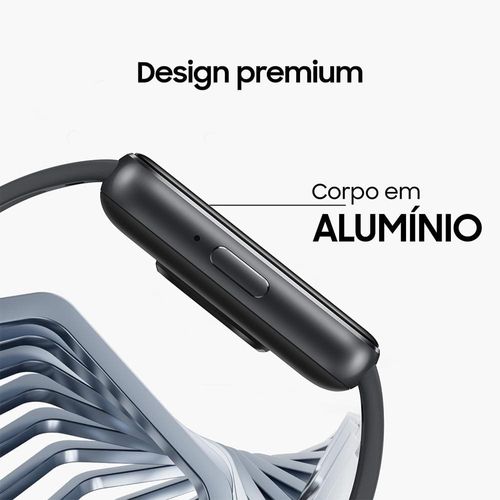 Samsung Galaxy Fit3 Grafite Display de 1.6 AMOLED colorido, Bluetooth, Design Premium em Alumínio, Mais De 100 Exercícios e Resistente à Água e Poeira