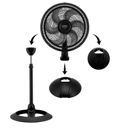 Ventilador de Coluna Britânia BVT466 Maxx Force 40cm com 3 Velocidades, 6 Pás e 160W - Preto 110V