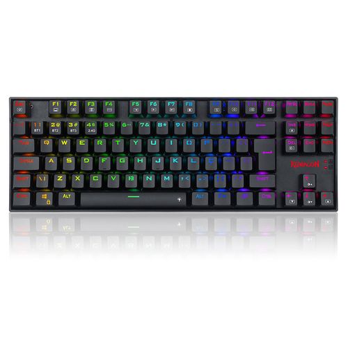 Teclado Gamer Sem Fio Redragon Kumara Pro Mecânico Switch Brown Bluetooth Preto - K552RGB-BRS-B