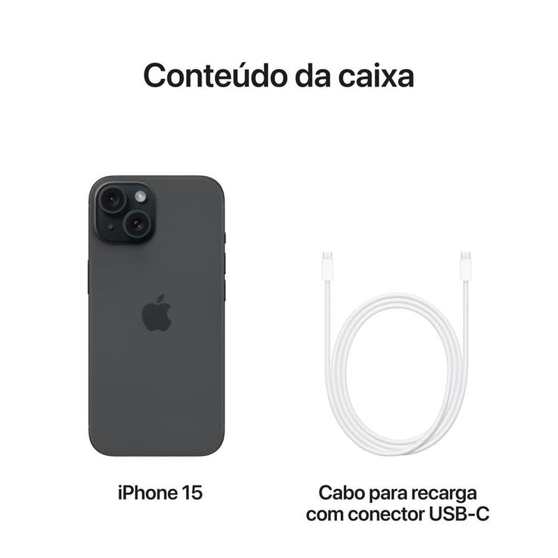 Apple iPhone 15 128GB - Preto - Bandshop Apple iPhone 15 128GB - Preto - Bandshop