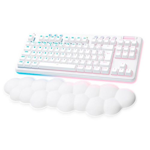 Teclado Gamer Sem Fio Logitech G715 Aurora Lightspeed RGB Mecânico Switch GX Red Linear Bluetooth Branco - 920-010706